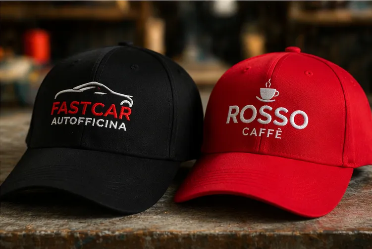 Cappellini personalizzati con logo aziendale realizzati da Persico Europe
